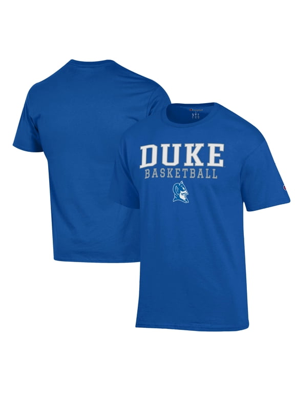 Men's Champion Royal Duke Blue Devils Basketball Stack T-Shirt