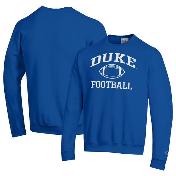 Men's Champion Royal Duke Blue Devils Football Icon Pullover Sweatshirt