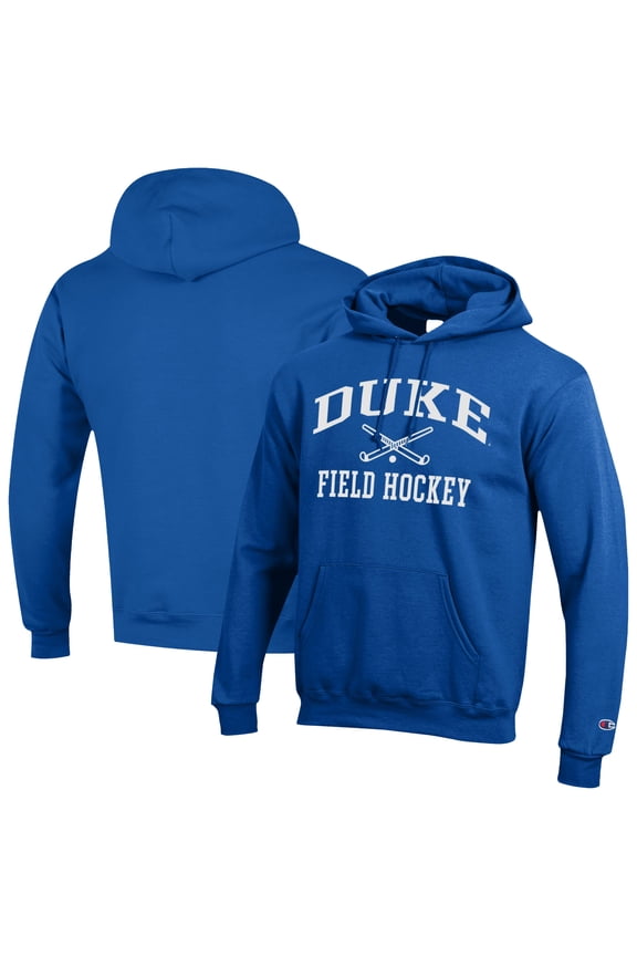 Men's Champion  Royal Duke Blue Devils Icon Field Hockey Powerblend Pullover Hoodie