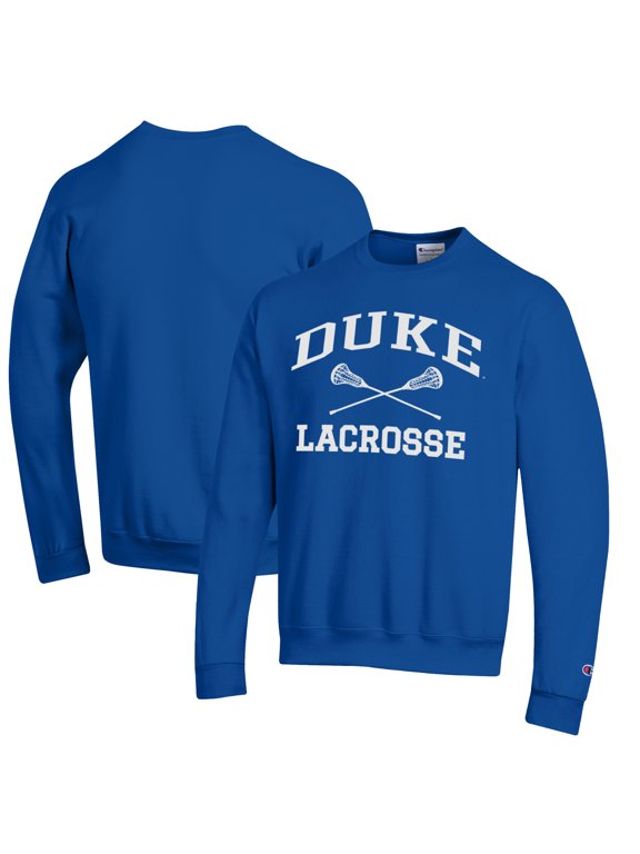 Men's Champion Royal Duke Blue Devils Icon Logo Lacrosse Pullover Sweatshirt
