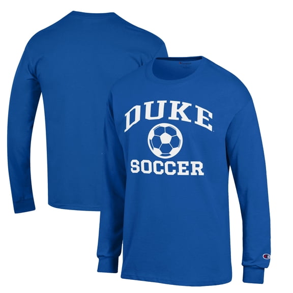 Men's Champion  Royal Duke Blue Devils Icon Logo Soccer Long Sleeve T-Shirt