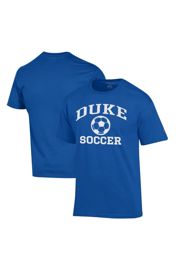 Men's Champion  Royal Duke Blue Devils Icon Logo Soccer T-Shirt