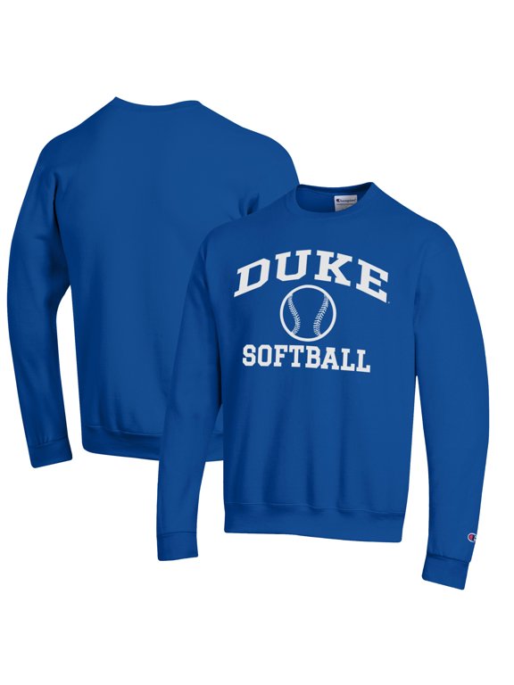 Men's Champion Royal Duke Blue Devils Icon Logo Softball Pullover Sweatshirt