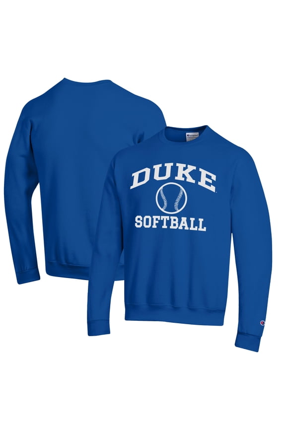 Men's Champion  Royal Duke Blue Devils Icon Logo Softball Pullover Sweatshirt