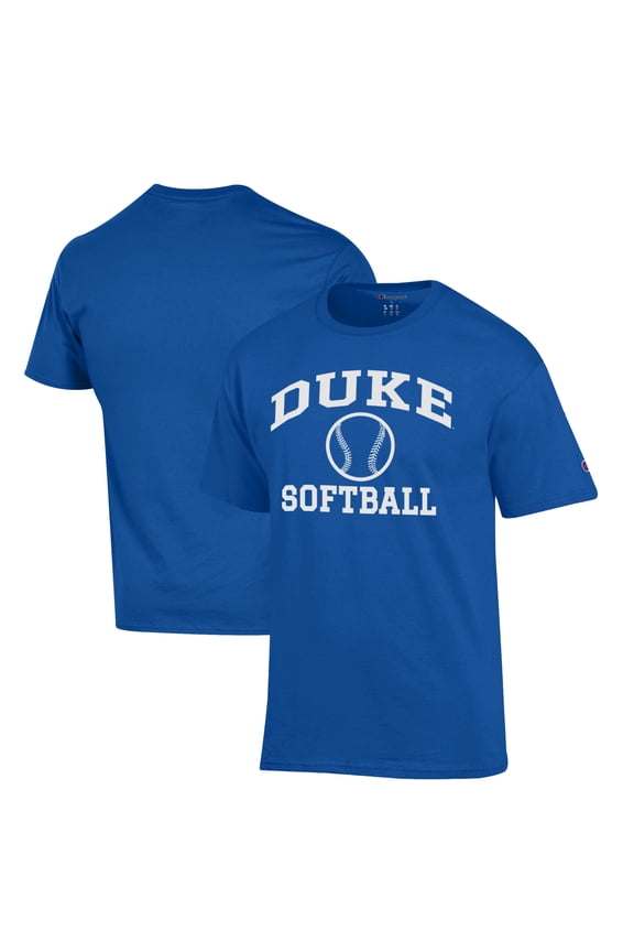 Men's Champion  Royal Duke Blue Devils Icon Logo Softball T-Shirt