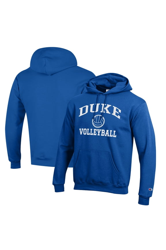 Men's Champion  Royal Duke Blue Devils Icon Logo Volleyball Pullover Hoodie