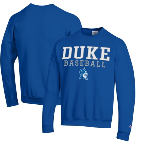 Men's Champion  Royal Duke Blue Devils Stacked Logo Baseball Pullover Sweatshirt