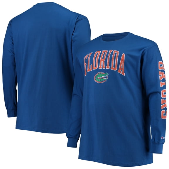 Men's Champion Royal Florida Gators Big & Tall Arch Over Logo Long Sleeve T-Shirt