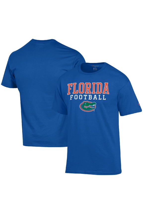 Men's Champion Royal Florida Gators Football Stack T-Shirt