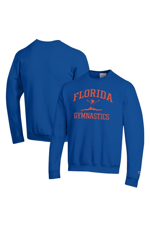 Men's Champion  Royal Florida Gators Gymnastics Icon Powerblend Pullover Sweatshirt