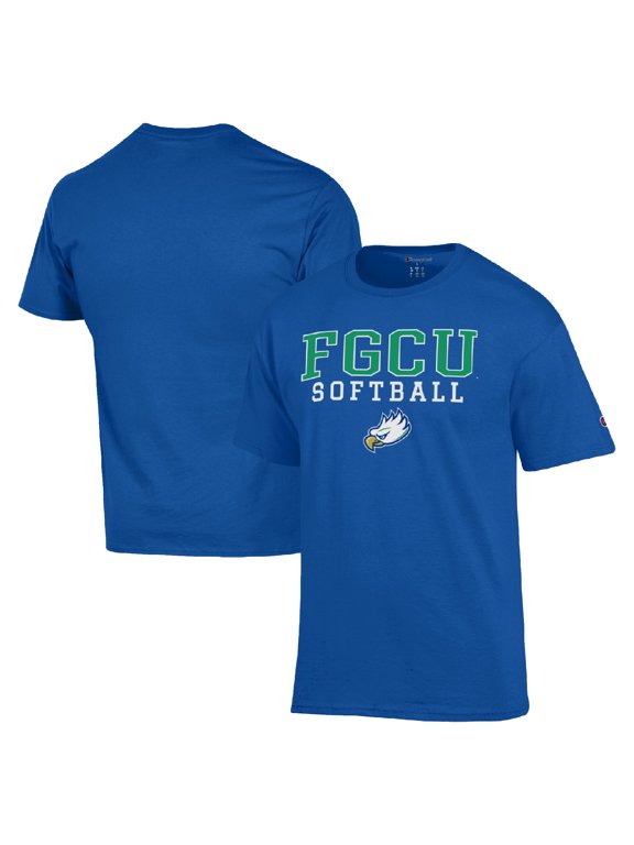 Men's Champion Royal Florida Gulf Coast Eagles Stack Logo Softball Powerblend T-Shirt