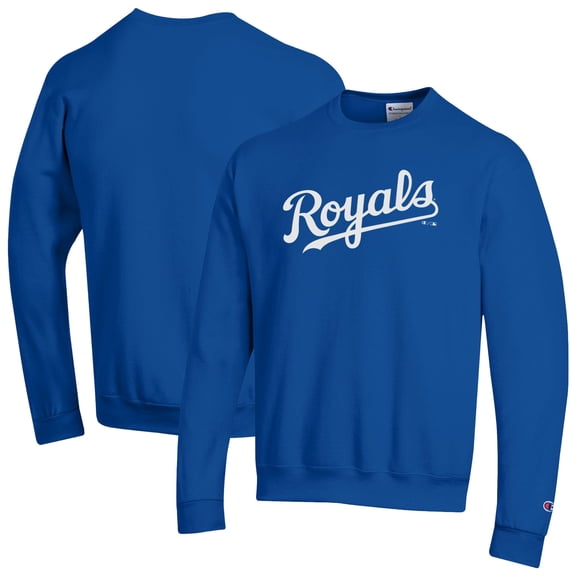 Men's Champion Royal Kansas City Royals Powerblend Wordmark Sweatshirt