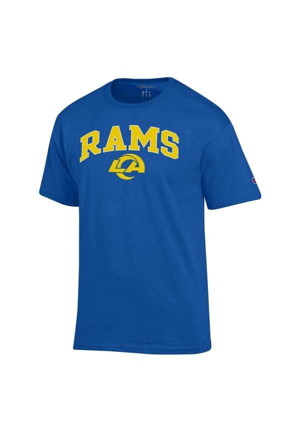 Men's Champion Royal Los Angeles Rams Arch Over Logo T-Shirt