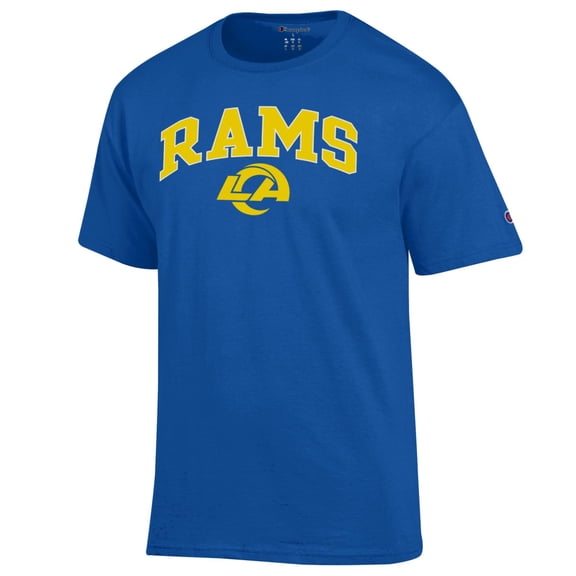 Men's Champion Royal Los Angeles Rams Arch Over Logo T-Shirt