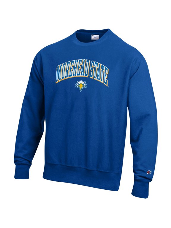 Men's Champion Royal Morehead State Eagles Arch Logo Reverse Weave Crew