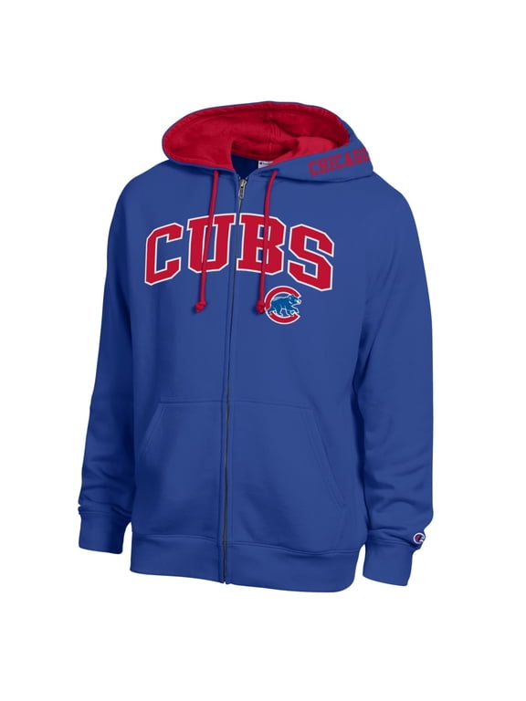 Men's Champion Royal Chicago Cubs Fleece Full-Zip Hoodie