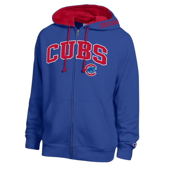 Men's Champion Royal Chicago Cubs Fleece Full-Zip Hoodie