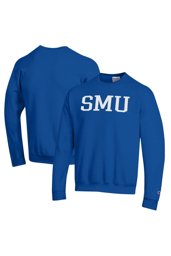 Men's Champion Royal SMU Mustangs Eco Powerblend Crewneck Sweatshirt