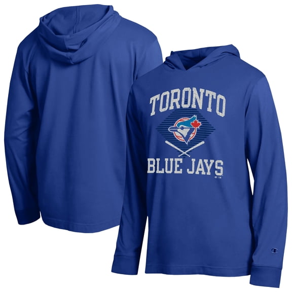 Men's Champion  Royal Toronto Blue Jays Cooperstown Hooded Long-Sleeve T-Shirt
