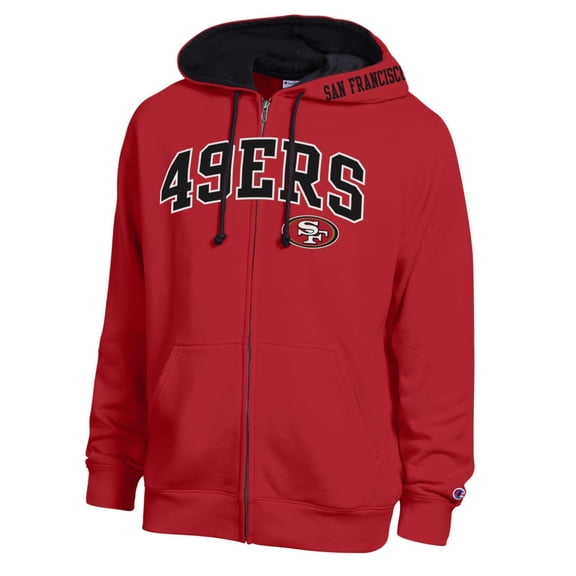 Men's Champion Scarlet/Black San Francisco 49ers Full-Zip Hoodie