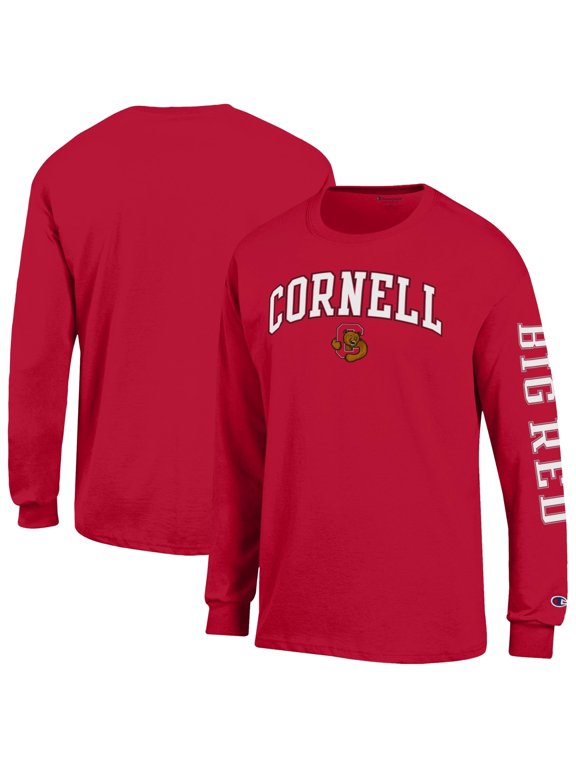 Men's Champion Scarlet Cornell Big Red Arch Logo Long Sleeve T-Shirt