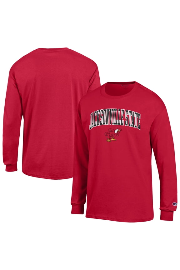 Men's Champion Scarlet Jacksonville State Gamecocks Campus Long-Sleeve T-Shirt