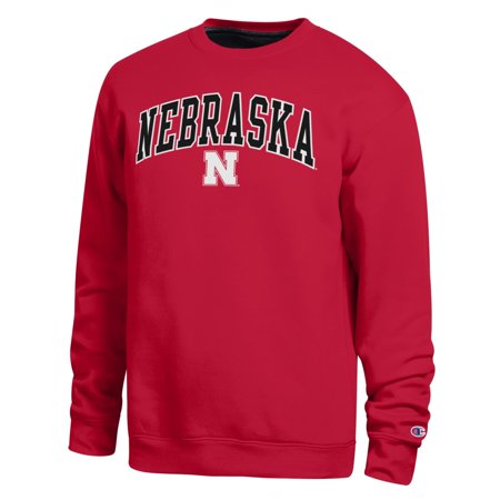 Men's Champion Scarlet Nebraska Huskers Arch Sweatshirt
