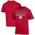 thumbnail image 1 of Men's Champion Scarlet Nebraska Huskers Baseball Stack T-Shirt, 1 of 3