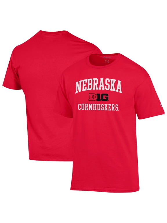 Men's Champion Scarlet Nebraska Huskers Big Ten T-Shirt