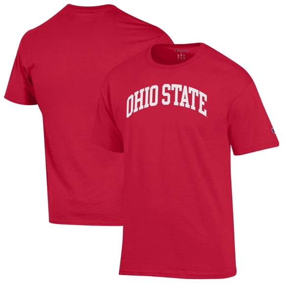 Men's Champion Scarlet Ohio State Buckeyes Basic Arch T-Shirt