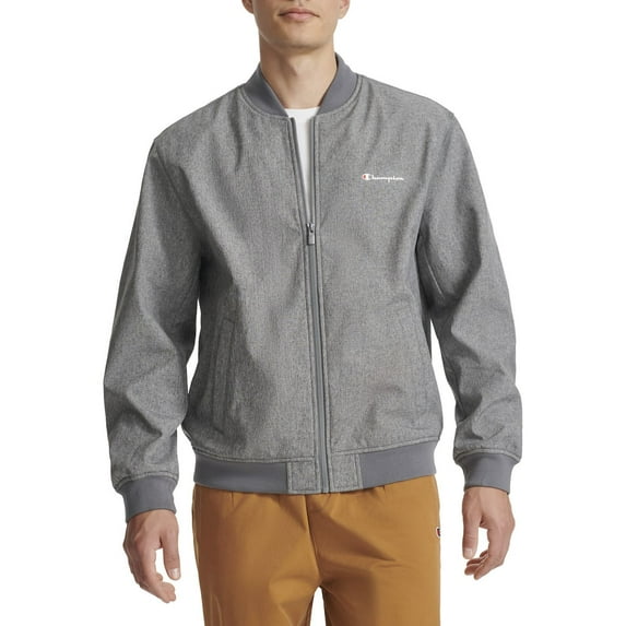 Men's Champion® Soft Shell Sport Bomber Jacket Color: Heather Gray Size: XXL
