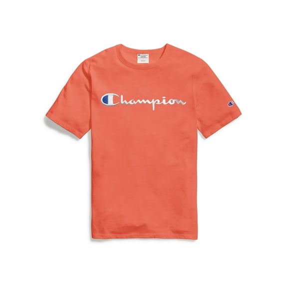 Men's Champion Tee, Script Logo Groovy Papaya XL