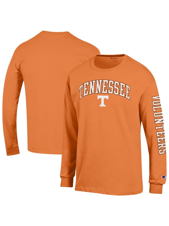 Men's Champion Tennessee Orange Tennessee Volunteers Arch Over Logo 2-Hit Long Sleeve T-Shirt