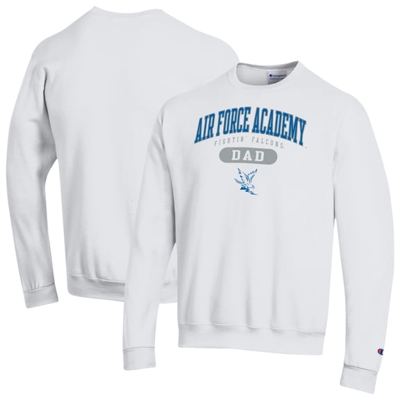 Men's Champion White Air Force Falcons Dad Pill Box Eco Powerblend Sweatshirt