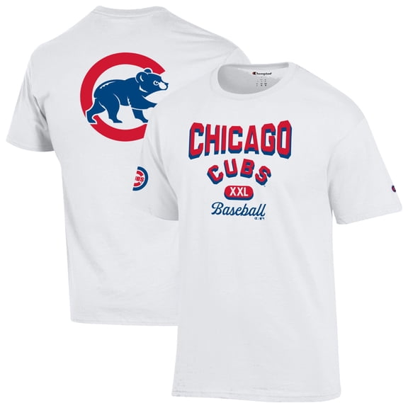 Men's Champion White Chicago Cubs 3-Hit Jersey T-Shirt