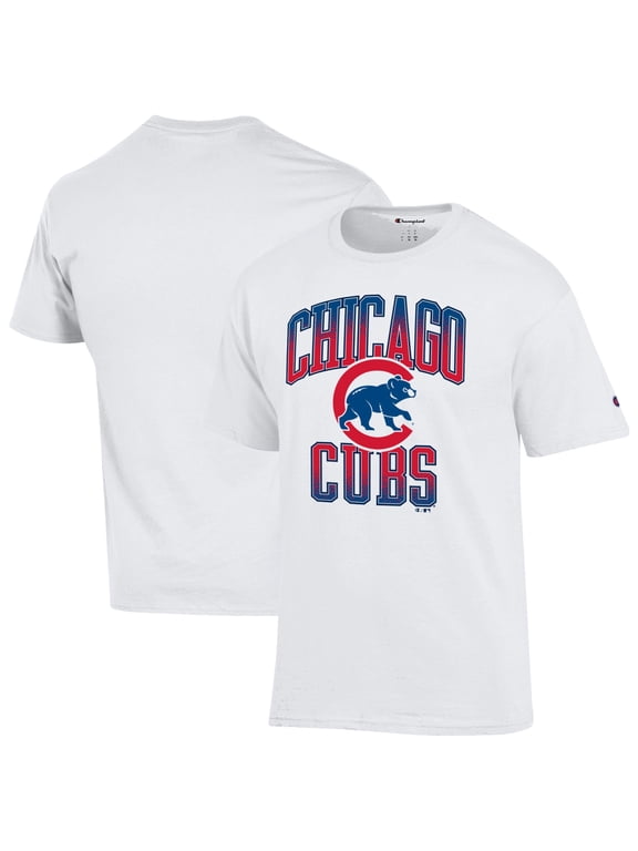 Men's Champion White Chicago Cubs Team Name T-Shirt