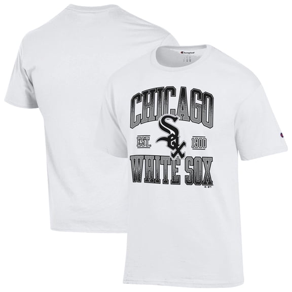 Men's Champion White Chicago White Sox Team Name T-Shirt