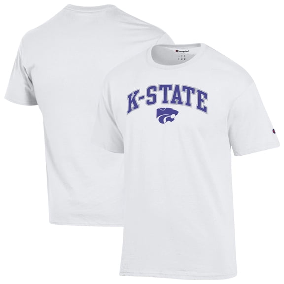 Men's-Champion White Kansas State Wildcats Arch Over Logo T-Shirt