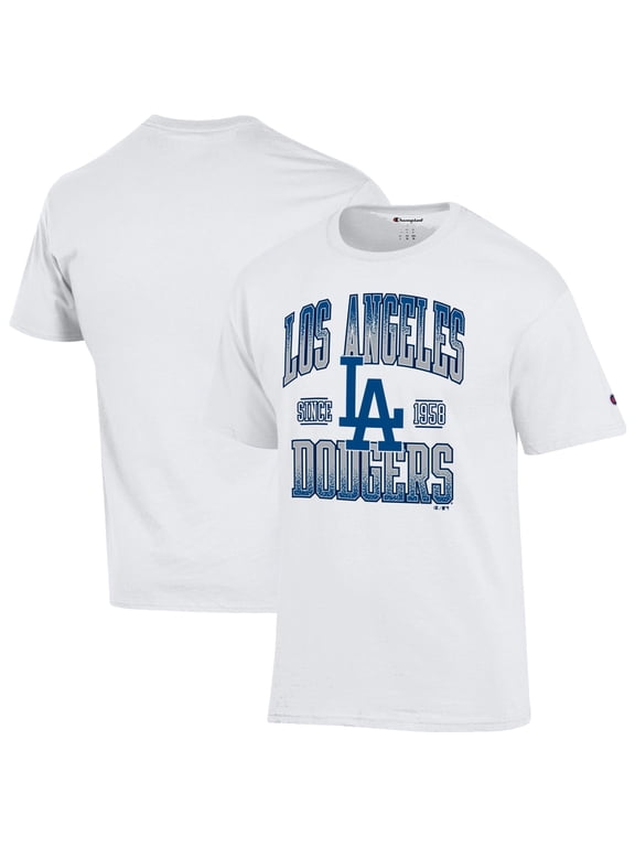 Men's Champion White Los Angeles Dodgers Team Name T-Shirt