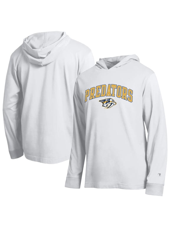 Men's Champion White Nashville Predators All-Star Lightweight Hooded Long Sleeve T-Shirt