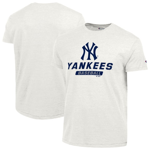 Men's Champion White New York Yankees Ultimate Tri-blend T-Shirt