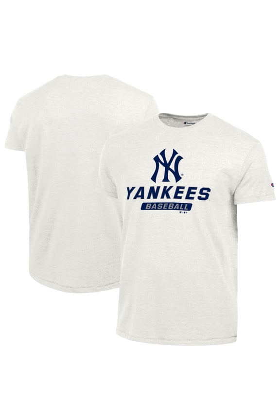 Men's Champion White New York Yankees Ultimate Tri-blend T-Shirt