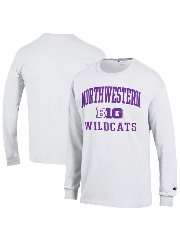 Men's Champion White Northwestern Wildcats Big Ten Long Sleeve T-Shirt