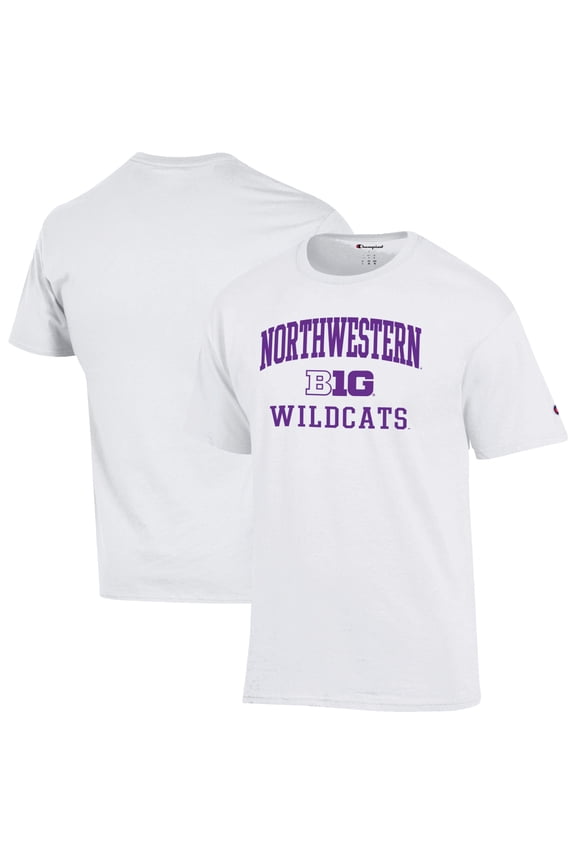 Men's Champion White Northwestern Wildcats Big Ten T-Shirt