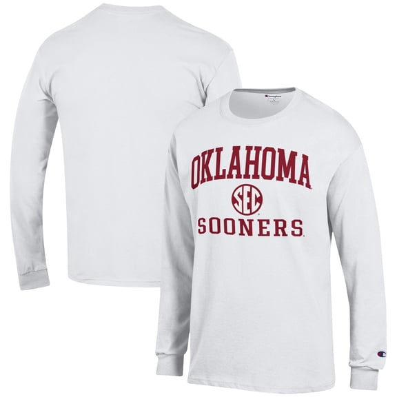 Men's Champion White Oklahoma Sooners SEC Long Sleeve T-Shirt