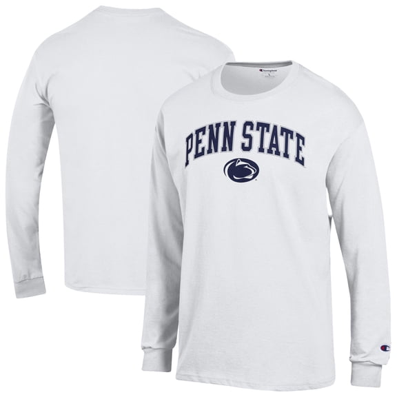 Men's-Champion  White Penn State Nittany Lions Arch Over Logo Long Sleeve T-Shirt