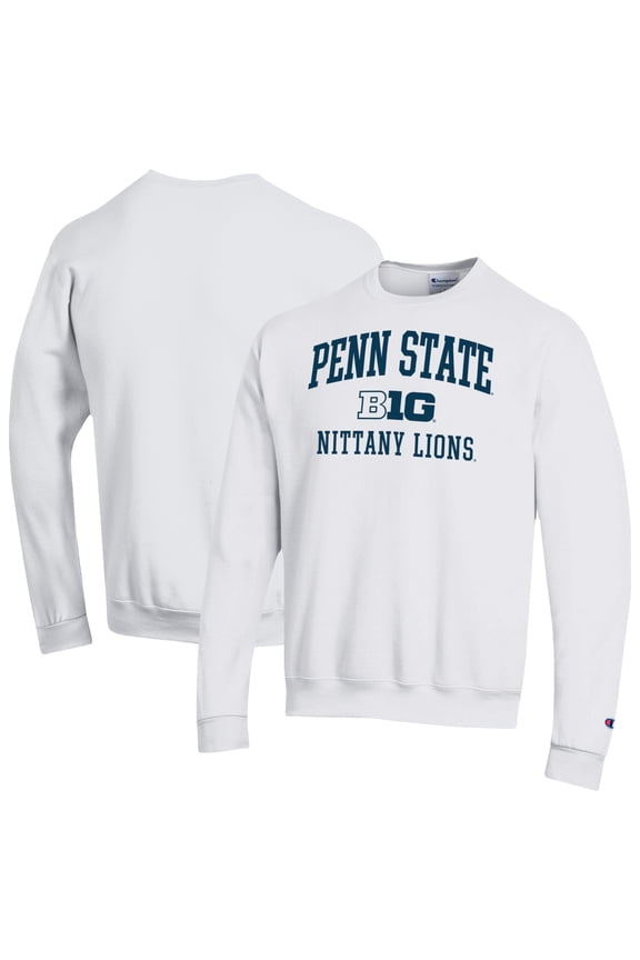 Men's Champion White Penn State Nittany Lions Big Ten Powerblend Pullover Sweatshirt