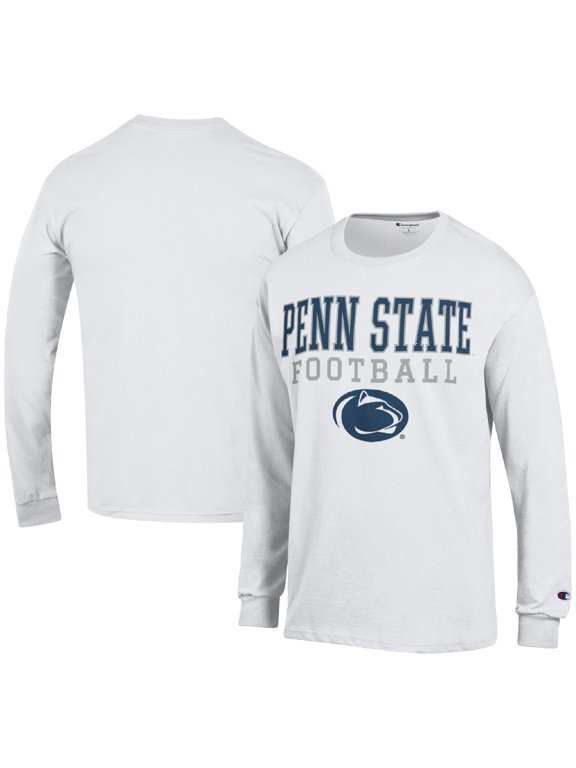 Men's Champion White Penn State Nittany Lions Football Stack Long Sleeve T-Shirt