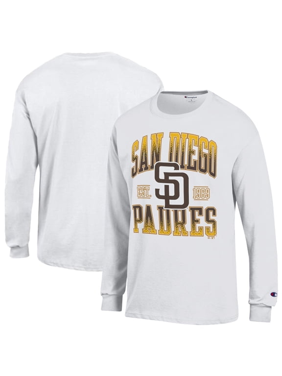 Men's Champion White San Diego Padres Jersey Long Sleeve T-Shirt