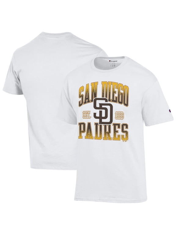 Men's Champion White San Diego Padres Team Name T-Shirt